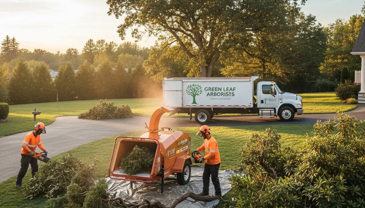 Professional shrub removal crew clearing overgrown bushes in a Seattle WA residential yard