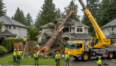 Emergency tree removal after storm damage in Mercer Island, WA by Seattle tree service experts