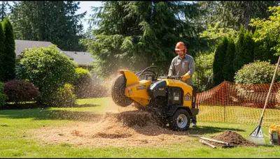 Professional stump grinding service removing tree stumps in Bothell, WA for Seattle area properties