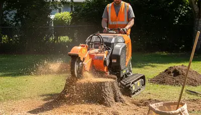 Professional stump grinding service removing tree stumps in Renton, WA for Seattle area homeowners