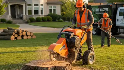 Professional stump removal service in Seattle, WA clearing tree stumps from residential yard