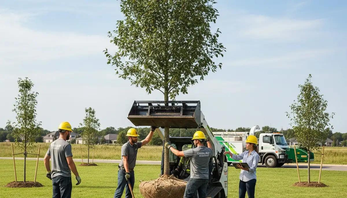 Arborists planting native trees in Seattle, WA for professional tree planting services